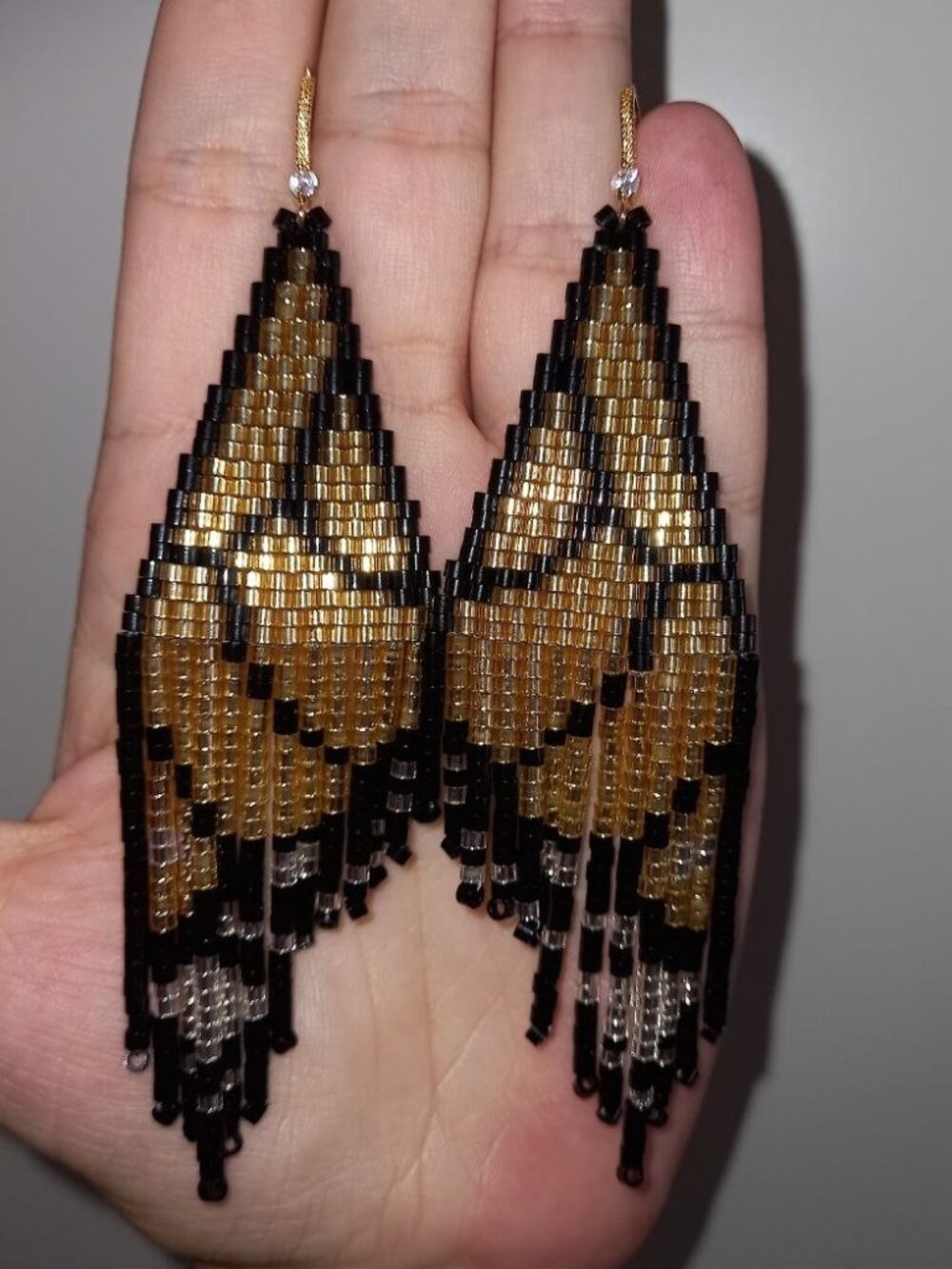 18K Gold Plated CZ Butterfly Wing Beaded Earrings